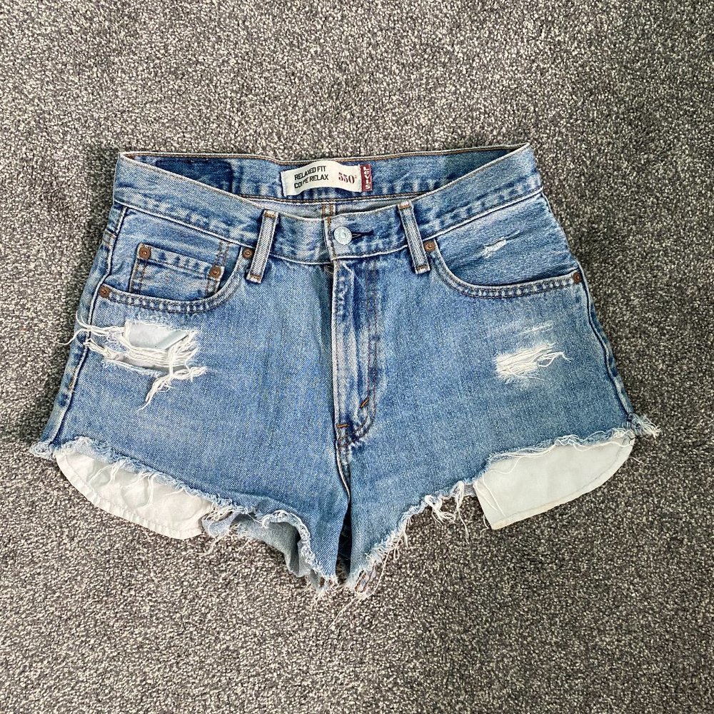 Levi's 550 Distressed Denim Shorts
